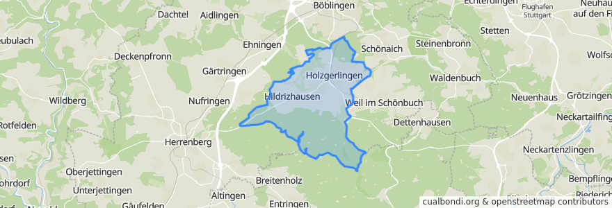 Mapa de ubicacion de Gemeindeverwaltungsverband Holzgerlingen.