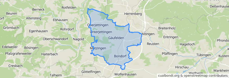 Mapa de ubicacion de Gemeindeverwaltungsverband Oberes Gäu.