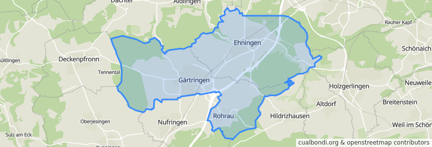 Mapa de ubicacion de Gemeindeverwaltungsverband Gärtringen/Ehningen.