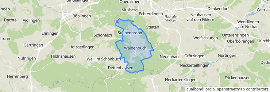 Mapa de ubicacion de Gemeindeverwaltungsverband Waldenbuch/Steinenbronn.