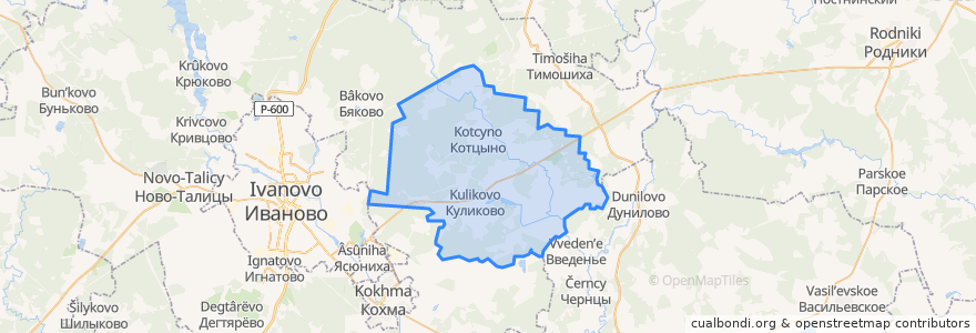 Mapa de ubicacion de Куликовское сельское поселение.