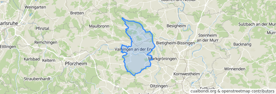 Mapa de ubicacion de VVG Vaihingen an der Enz.