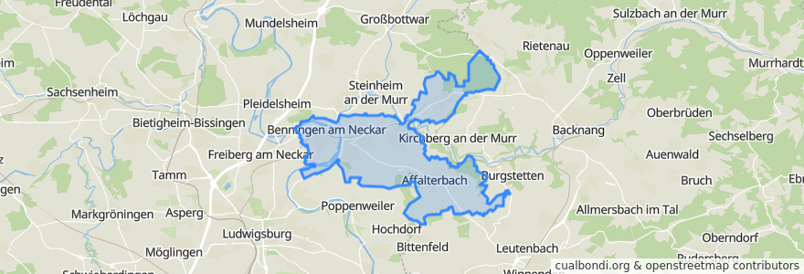 Mapa de ubicacion de Gemeindeverwaltungsverband Marbach am Neckar.