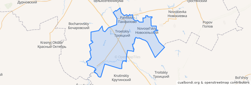 Mapa de ubicacion de Панфиловское сельское поселение.