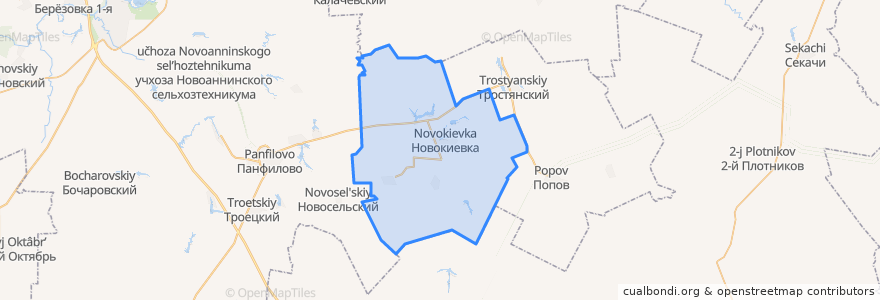 Mapa de ubicacion de Новокиевское сельское поселение.