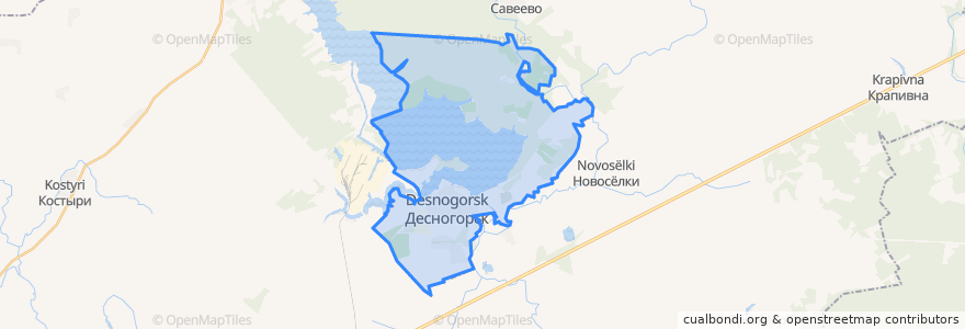 Mapa de ubicacion de городской округ Десногорск.