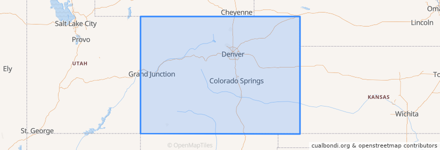 Mapa de ubicacion de Colorado.