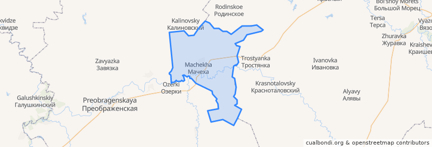 Mapa de ubicacion de Мачешанское сельское поселение.