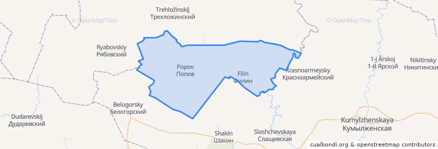 Mapa de ubicacion de Поповское сельское поселение.