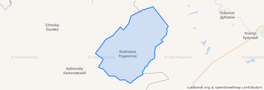 Mapa de ubicacion de Родинское сельское поселение.