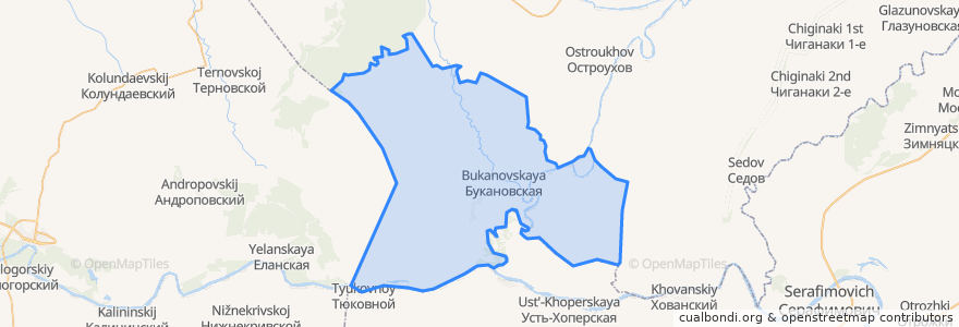 Mapa de ubicacion de Букановское сельское поселение.