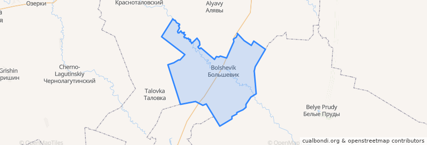 Mapa de ubicacion de Большевистское сельское поселение.