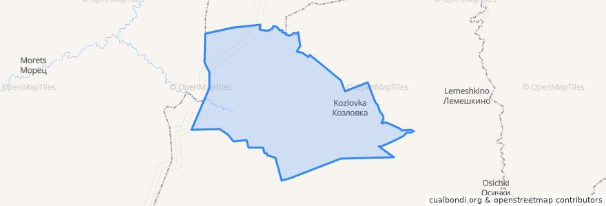 Mapa de ubicacion de Козловское сельское поселение.