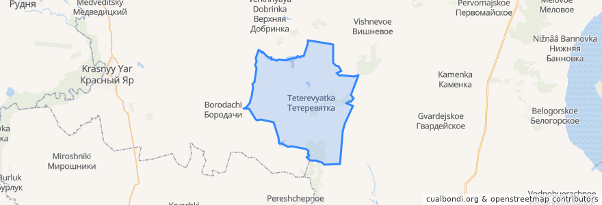 Mapa de ubicacion de Тетеревятское сельское поселение.