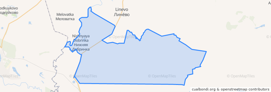 Mapa de ubicacion de Нижнедобринское сельское поселение.