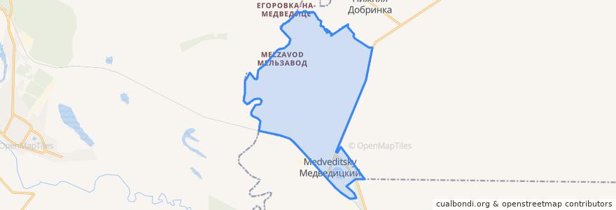 Mapa de ubicacion de Медведицкое городское поселение.