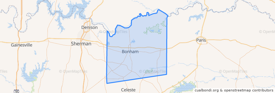 Mapa de ubicacion de Fannin County.