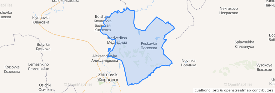 Mapa de ubicacion de Медведицкое сельское поселение.