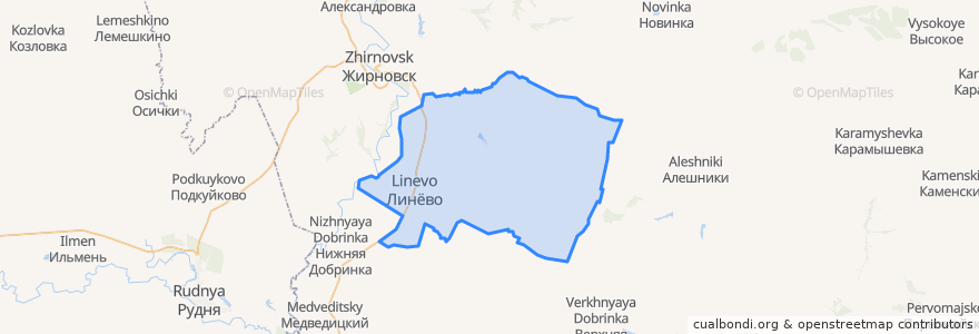 Mapa de ubicacion de Линёвское городское поселение.