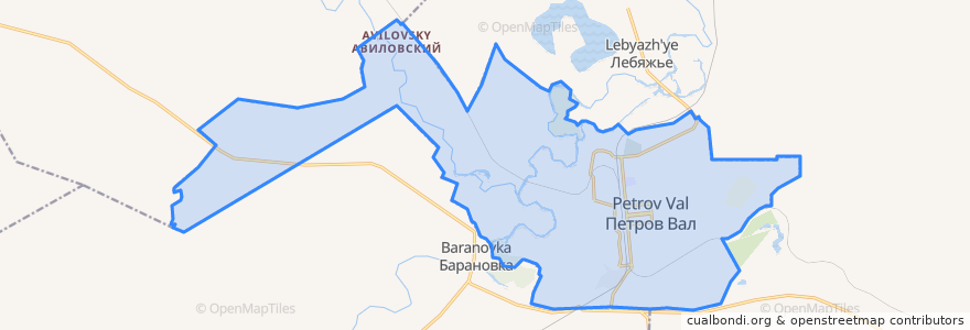 Mapa de ubicacion de городское поселение Петров Вал.