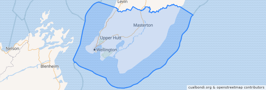 Mapa de ubicacion de Wellington.