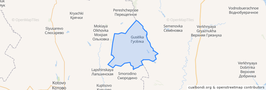 Mapa de ubicacion de Гуселское сельское поселение.