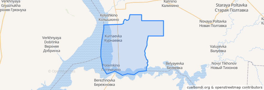 Mapa de ubicacion de Курнаевское сельское поселение.