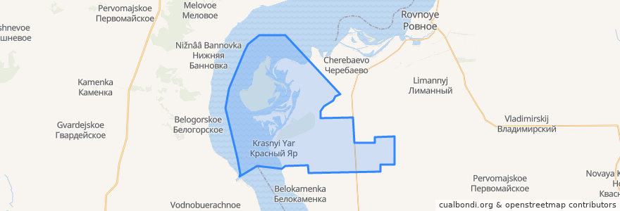 Mapa de ubicacion de Красноярское сельское поселение.