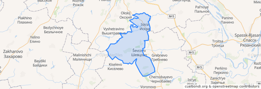 Mapa de ubicacion de Искровское сельское поселение.