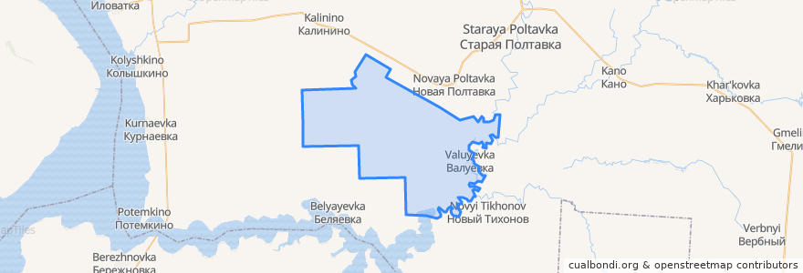 Mapa de ubicacion de Валуевское сельское поселение.