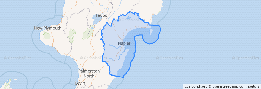 Mapa de ubicacion de Hawke's Bay.