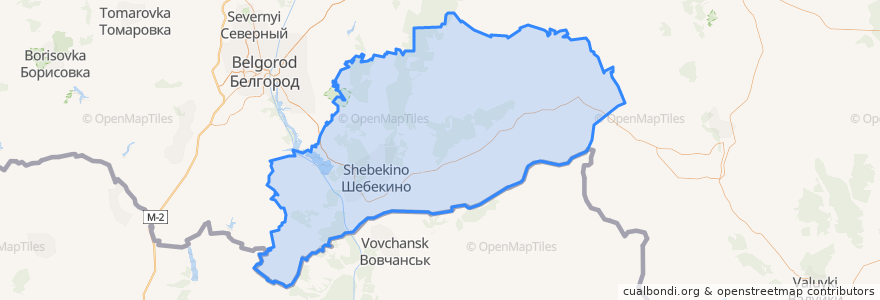 Mapa de ubicacion de Шебекинский городской округ.