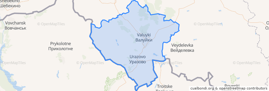 Mapa de ubicacion de Валуйский городской округ.