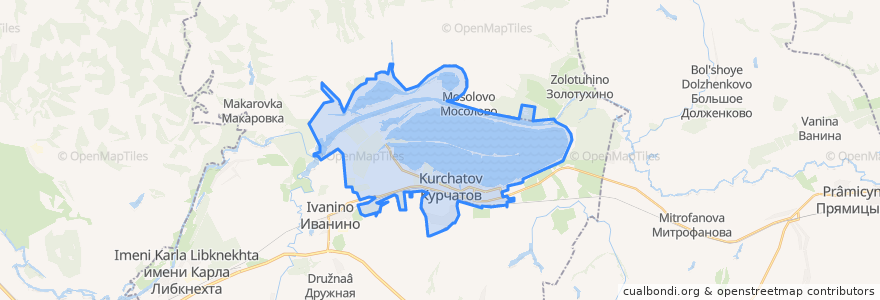 Mapa de ubicacion de городской округ Курчатов.