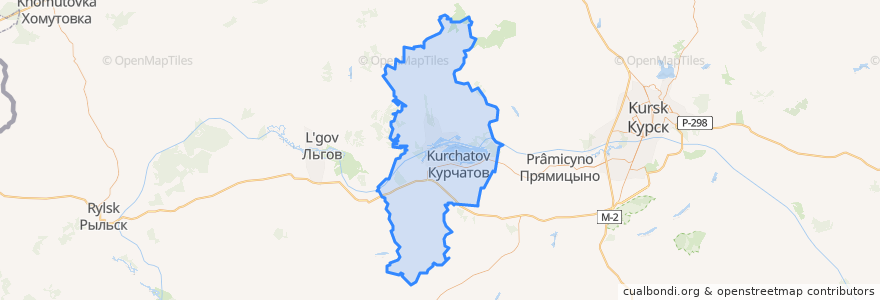 Mapa de ubicacion de Курчатовский район.