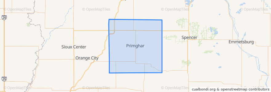 Mapa de ubicacion de O'Brien County.