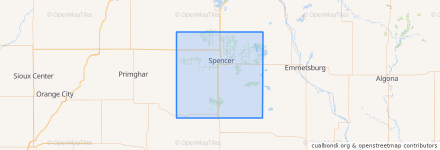 Mapa de ubicacion de Clay County.