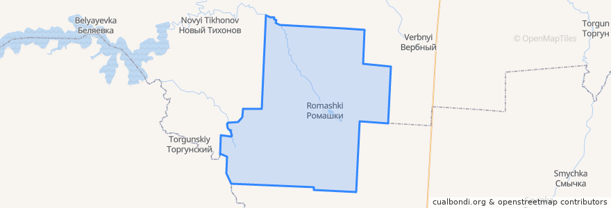 Mapa de ubicacion de Ромашковское сельское поселение.