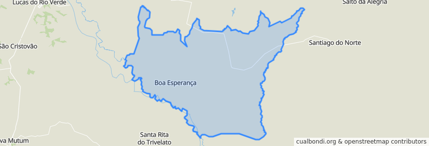 Mapa de ubicacion de Boa Esperança do Norte.