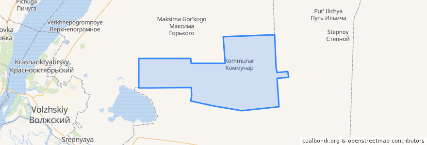 Mapa de ubicacion de Коммунаровское сельское поселение.