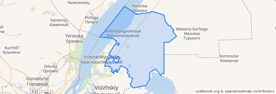 Mapa de ubicacion de Верхнепогроменское сельское поселение.