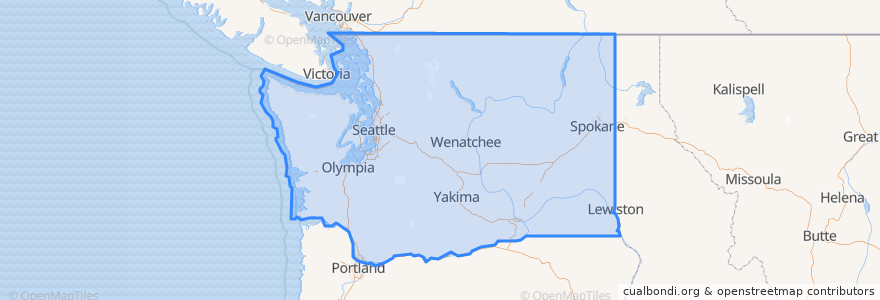 Mapa de ubicacion de Washington.