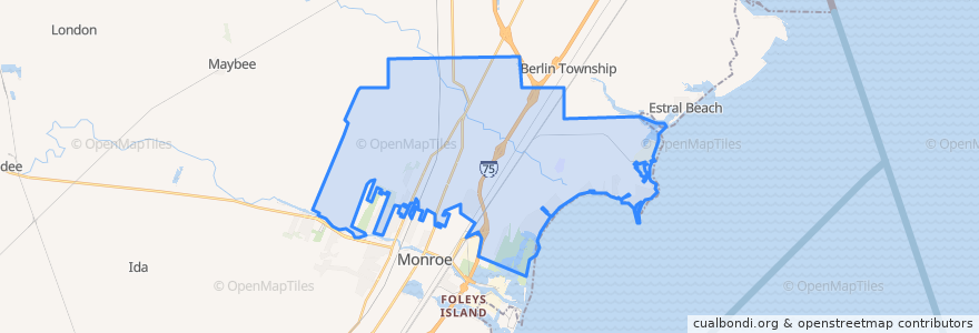 Mapa de ubicacion de Frenchtown Township.