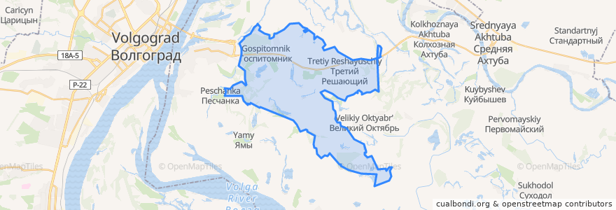 Mapa de ubicacion de Фрунзенское сельское поселение.