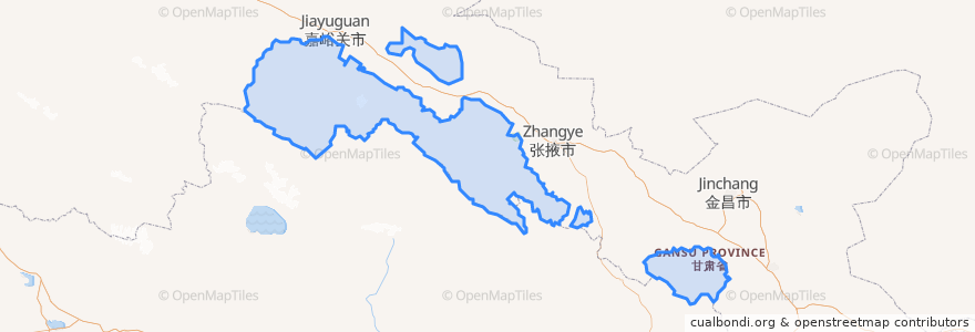 Mapa de ubicacion de 肃南裕固族自治县.