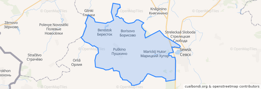 Mapa de ubicacion de Пушкинское сельское поселение.