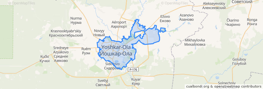 Mapa de ubicacion de городской округ Йошкар-Ола.