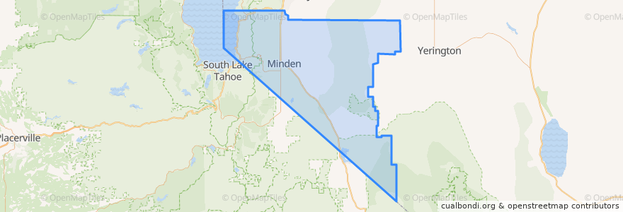 Mapa de ubicacion de Douglas County.