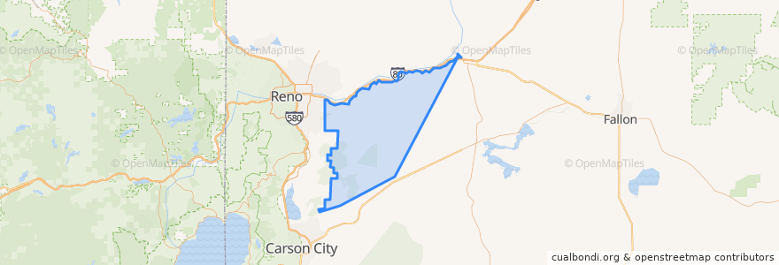 Mapa de ubicacion de Storey County.