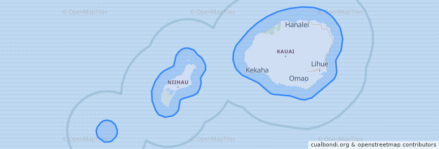Mapa de ubicacion de Kauaʻi County.